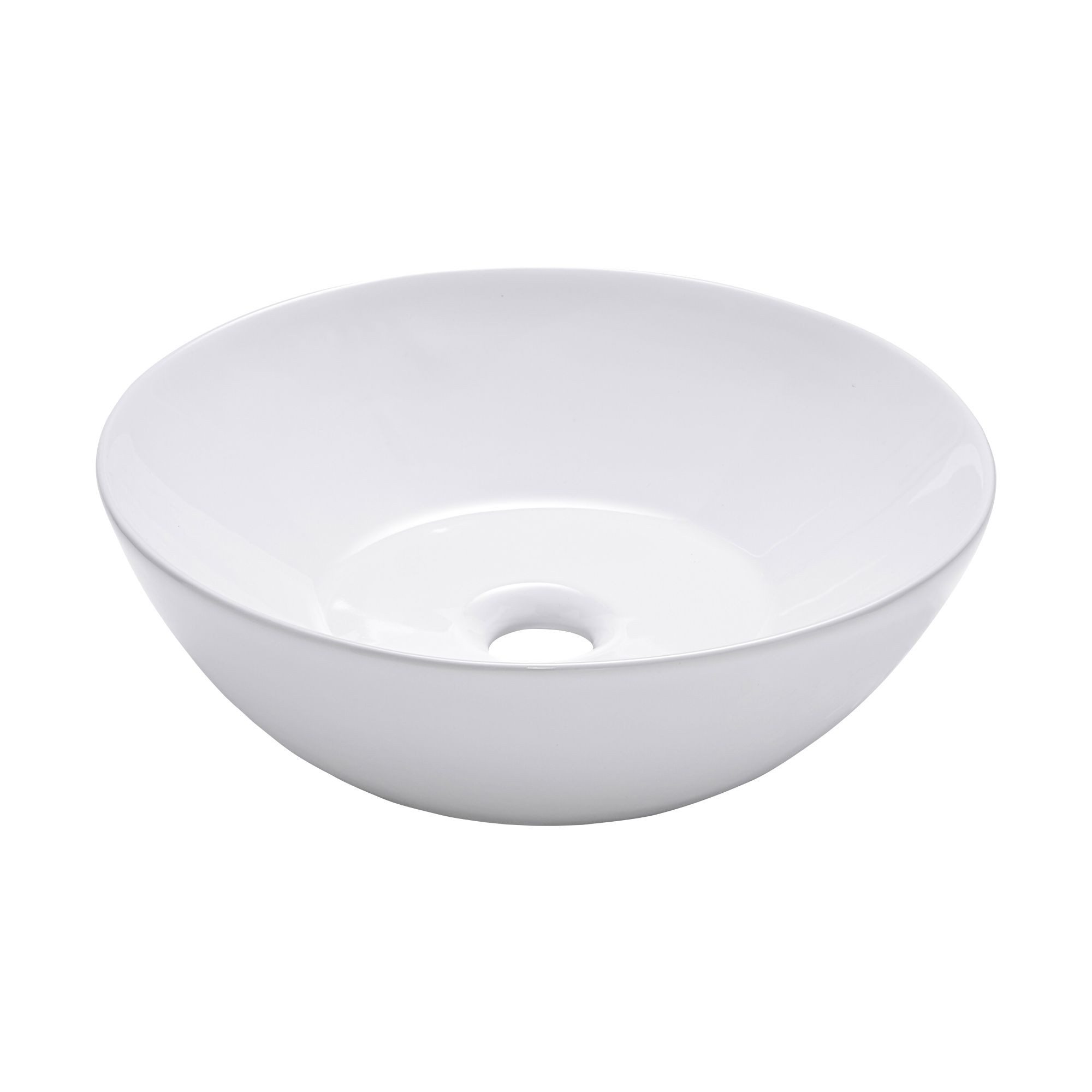 SCHÖNER WOHNEN-Kollektion Раковины BECO rund mit Überlauf, Keramik, Weiß, 38 x 13 cm, geeignet als Aufsatzwaschbecken