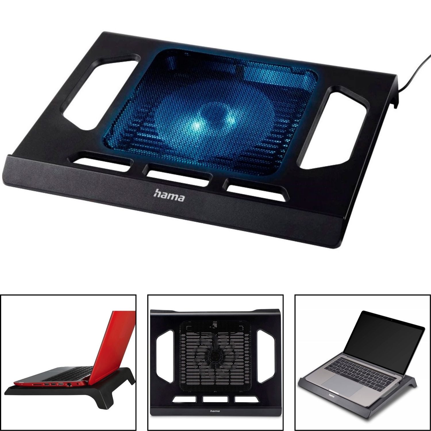 Laptop-Ständer USB Notebook-Kühler Black Lüfter Cooler