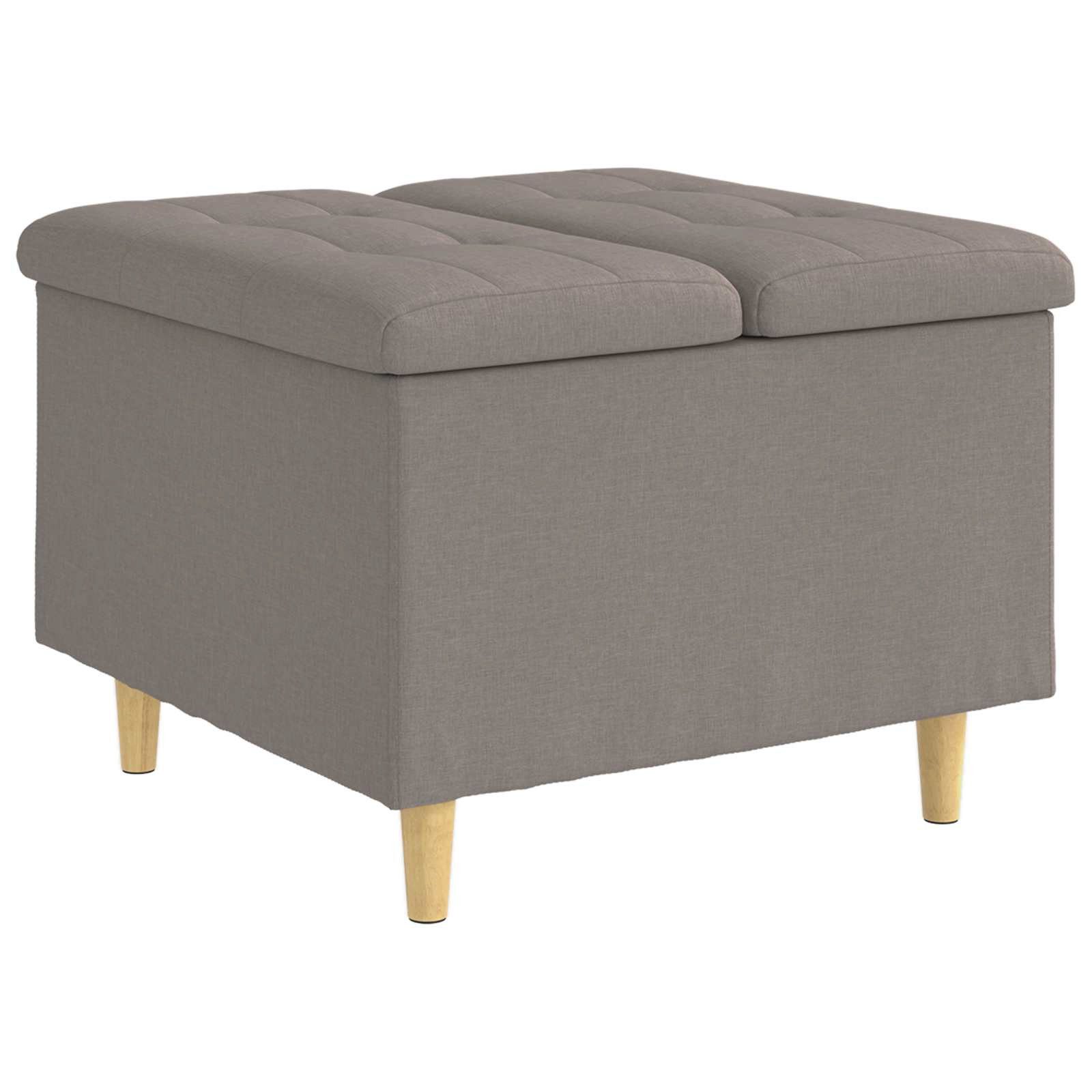 vidaXL Barhocker Ottoman mit Stauraum Taupe 60 x 60 x 45 cm Stoff (1 St)