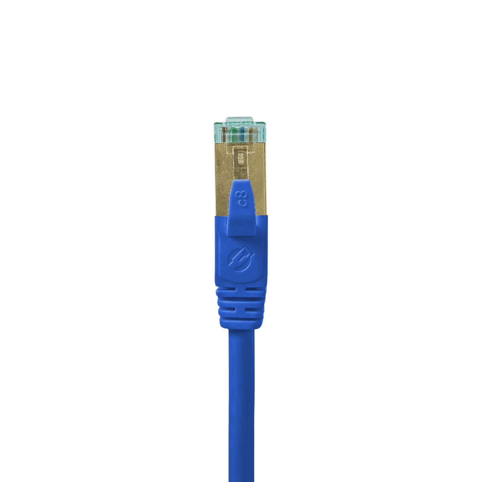 ProfiPatch Patchkabel Cat.8.1 S/FTP RJ45 TPE superflex PiMF LSZH 2000MHz 40GB LAN-Kabel, RJ45, (1000 cm), vergoldet, halogenfrei, blau
