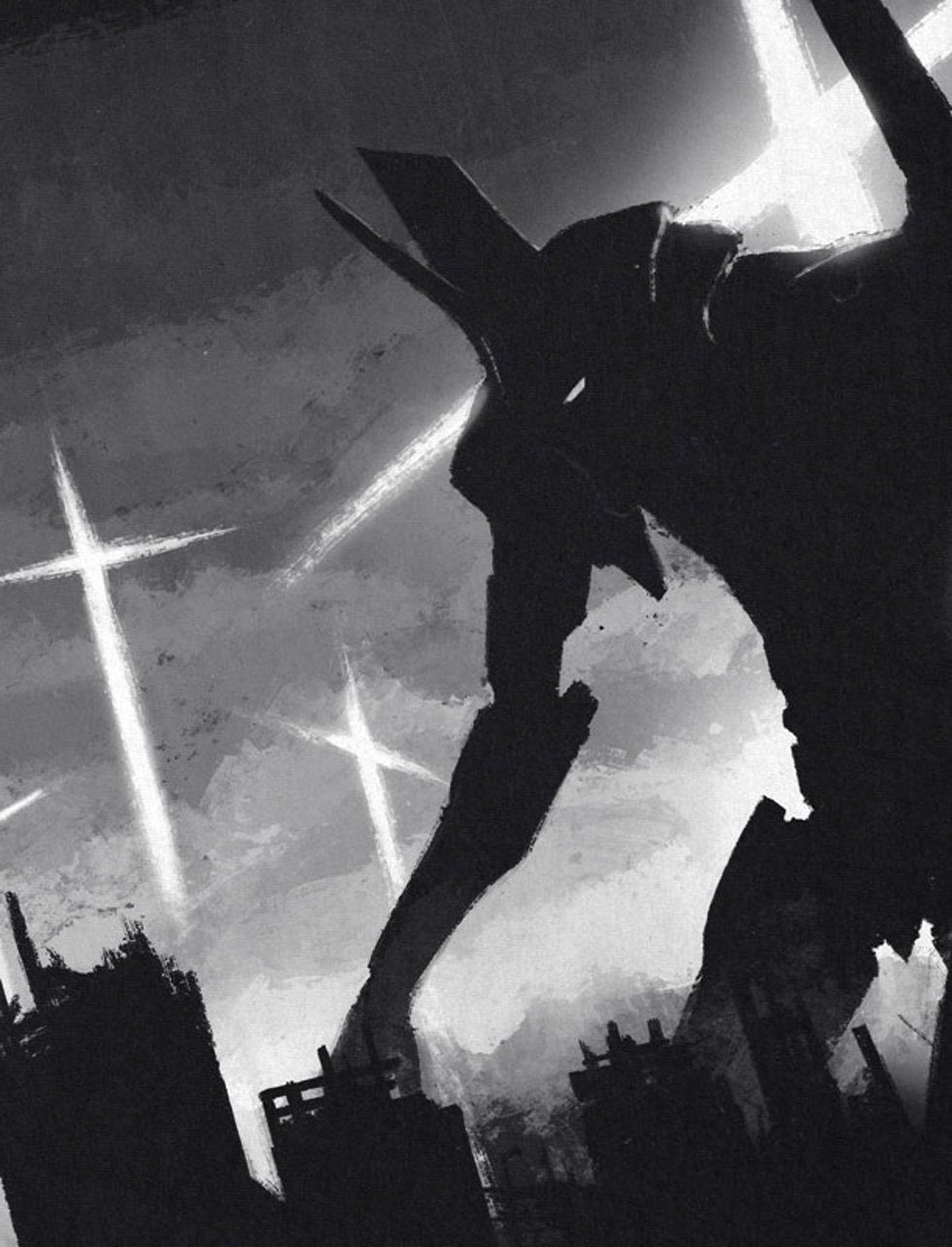 style3 T-Shirt Evangelion Cityscape neon genesis evangelion anime manga ner günstig online kaufen