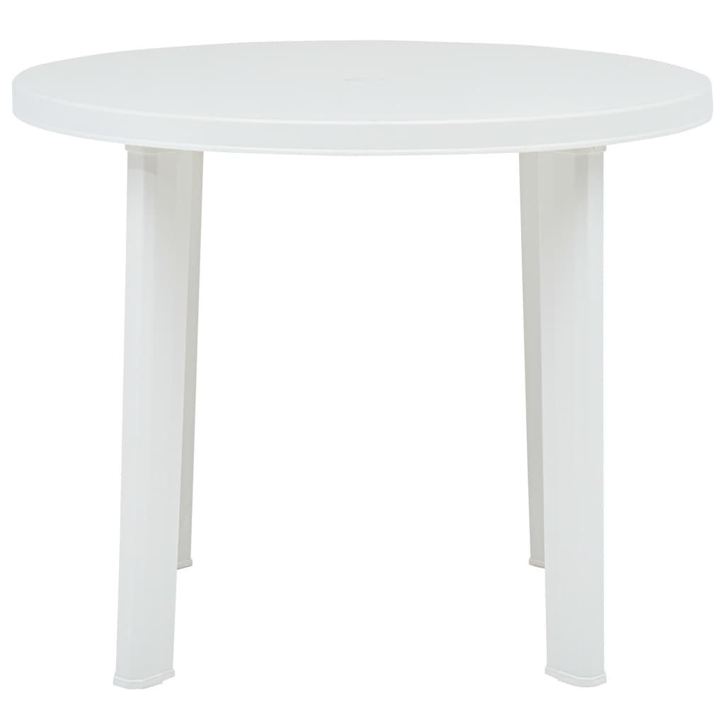 furnicato Gartentisch Weiß 89 x 72 cm - Wetterbeständig und Pflegeleicht (1-St), Witterungsbeständiger Outdoor-Tisch in leichter Kunststoff-Bauweise