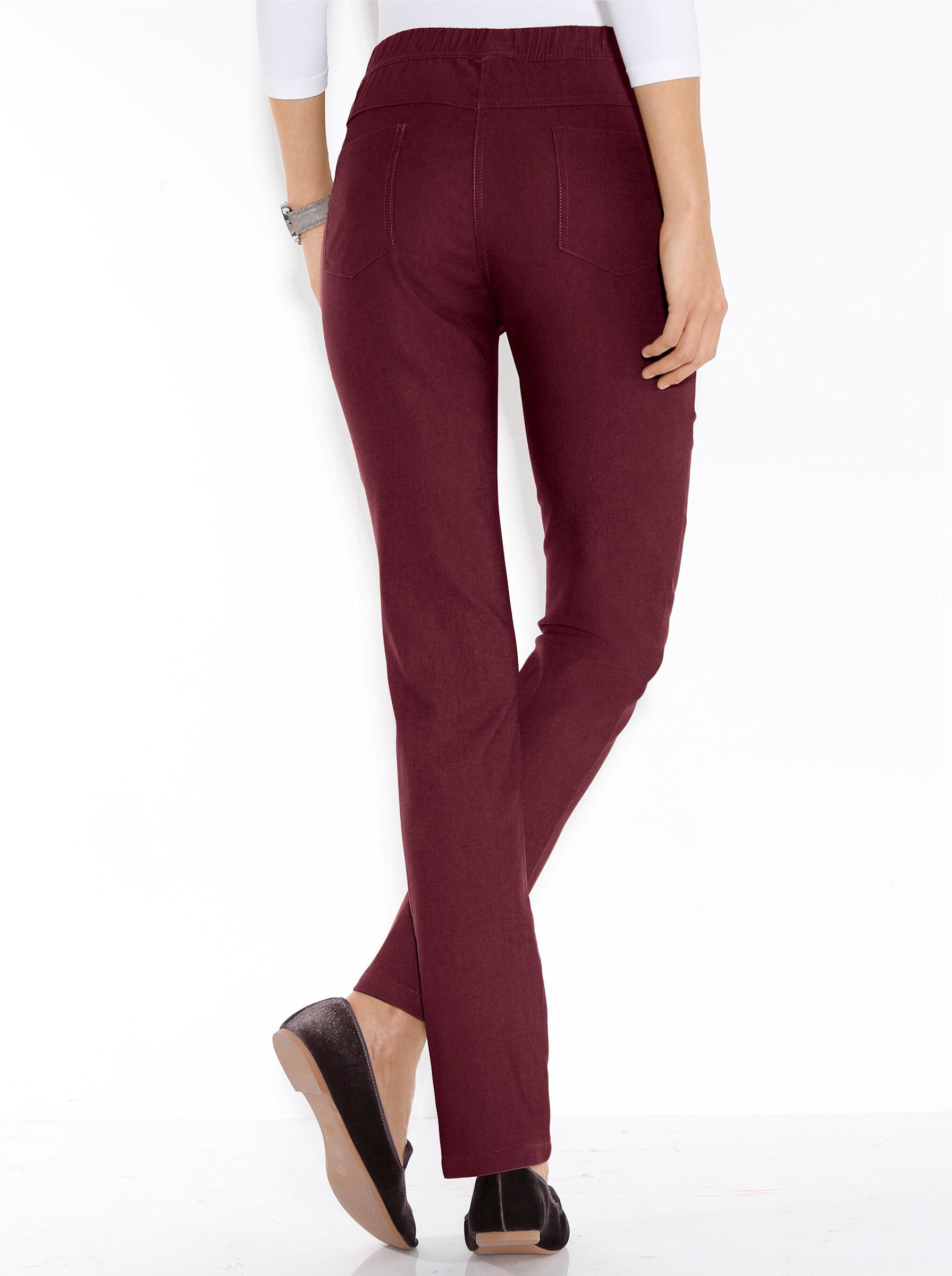 Sieh an! Jerseyhose Innenbeinlänge ca. 77 cm bordeaux