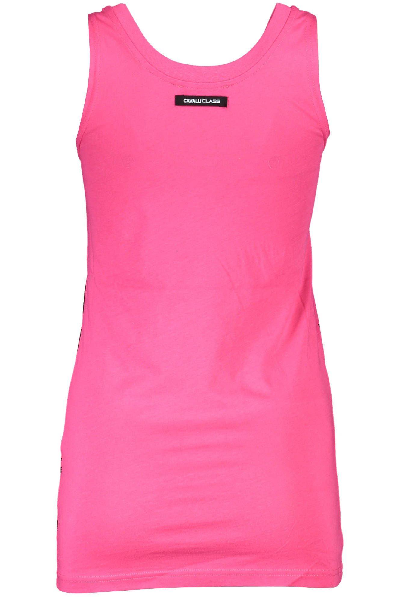 Cavalli Class T-Shirt Damentop Rosa: Breite Schultern, Rundhals