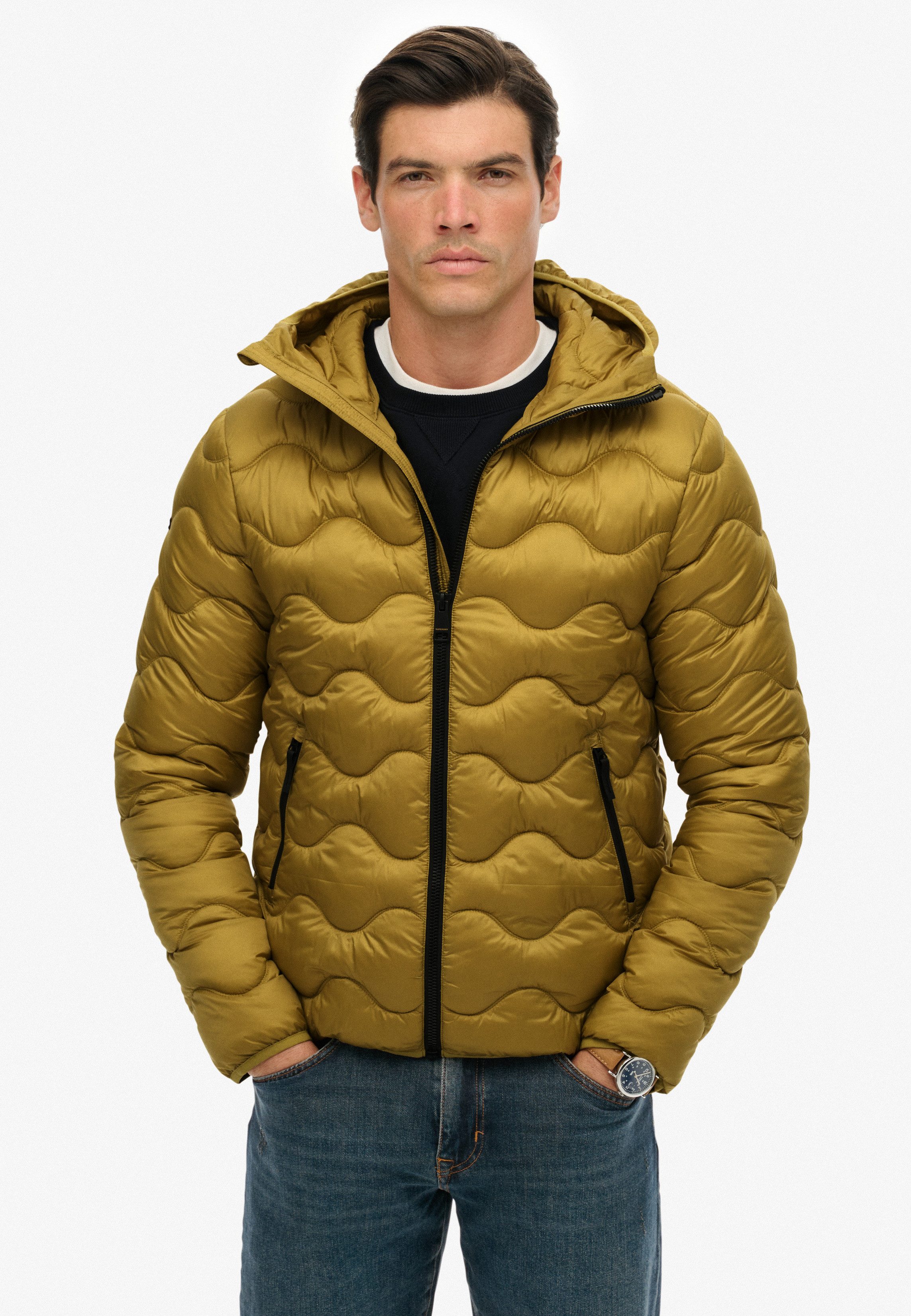 Superdry Steppjacke HOODED QUILTED WAVE PADDED JKT