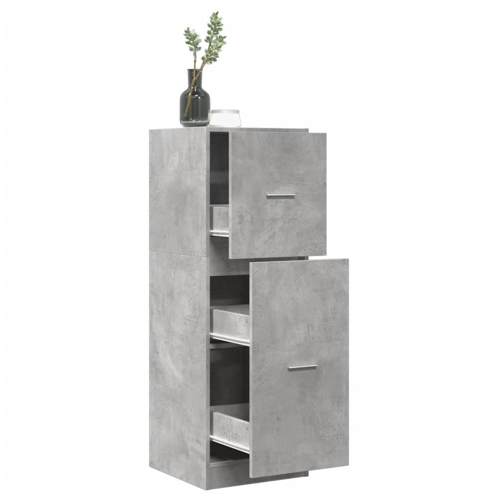 vidaXL Apothekerschrank 40 x 41 x 118 cm Küchenschrank Apothekerschrank Betongrau 40x41x118 cm