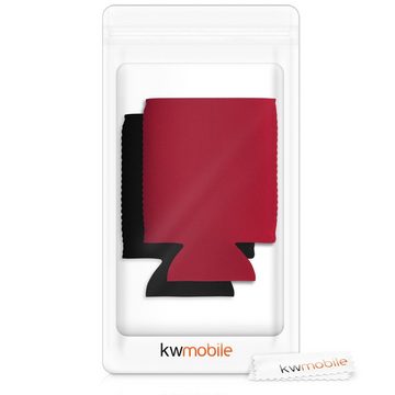 kwmobile Kühlmanschette 2x 330ml / 355ml Dose Dosenkühler, für Bierdosen und andere Getränkedosen - 6,5 x 10 cm - Schwarz Rot