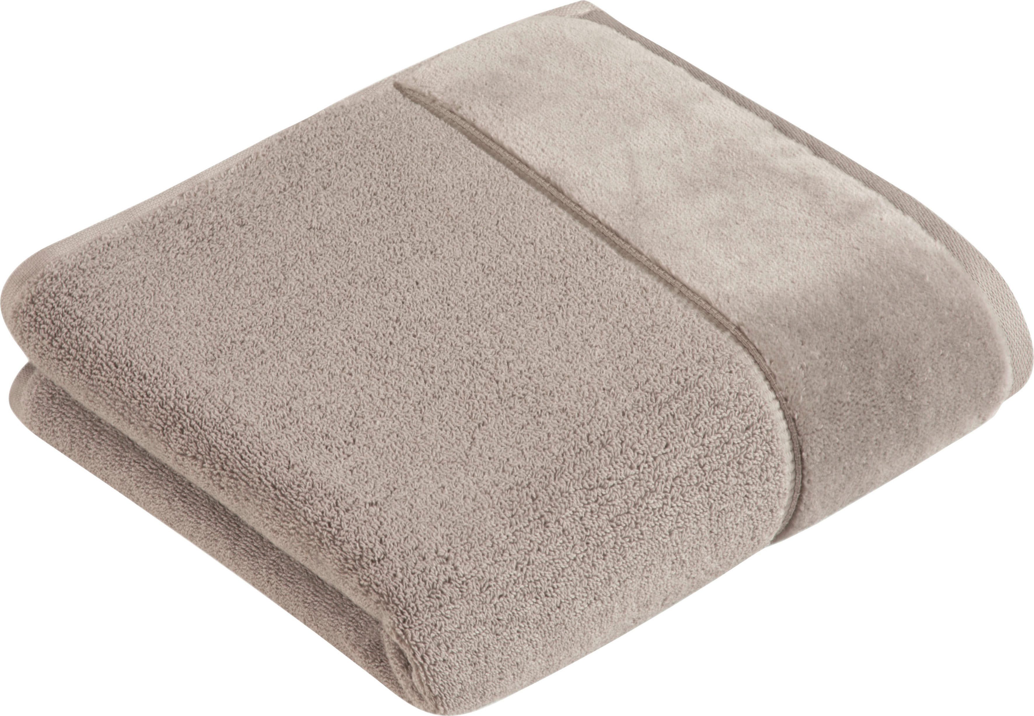 Vossen Handtuch »Pure«, (2 St.), Baumwolle & VEGAN, mit eleganter Veloursbo günstig online kaufen