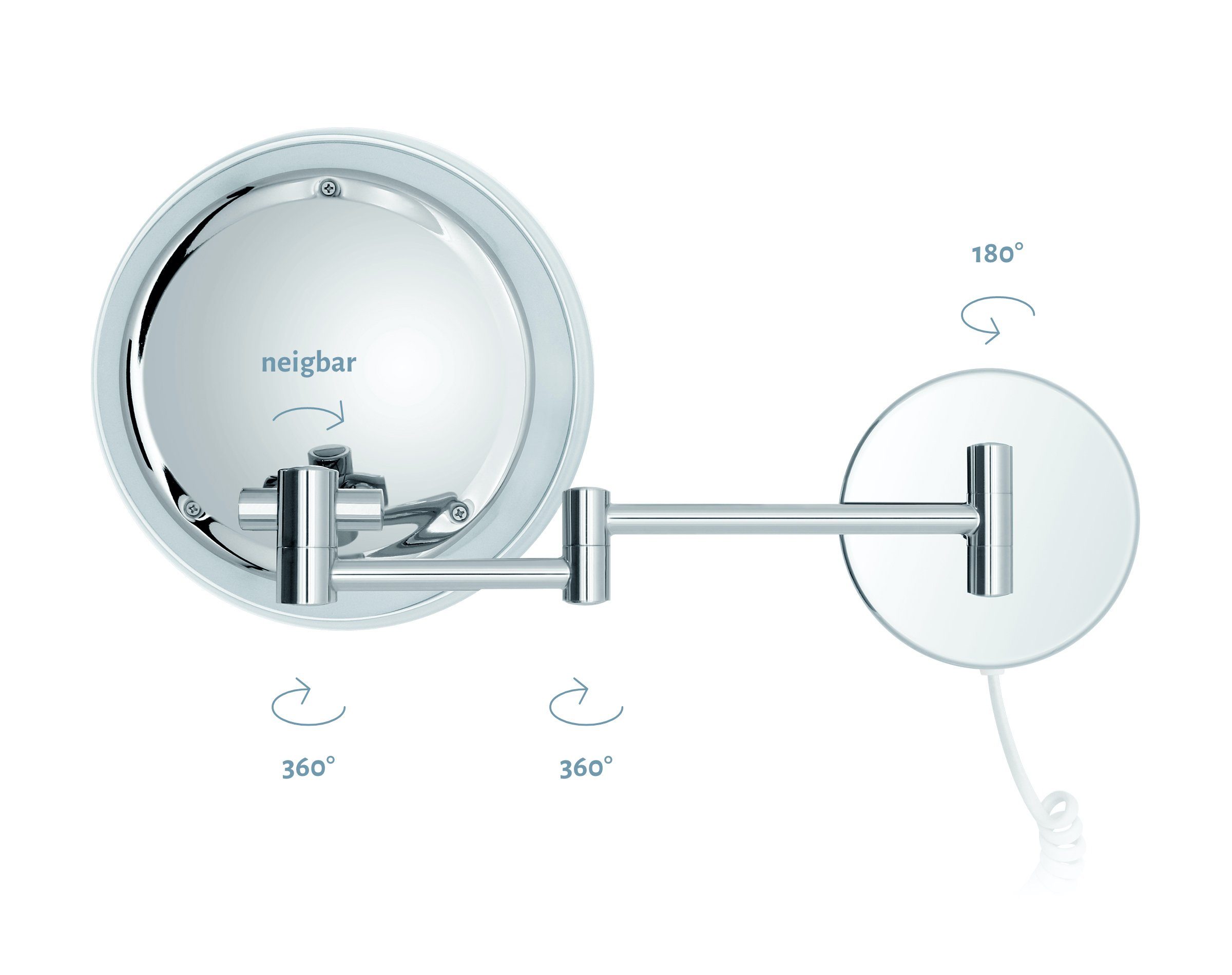 Libaro Kosmetikspiegel Siena, LED Kosmetikspiegel 7fach weißem Dimmerfunktion Auto-off mit Kabel