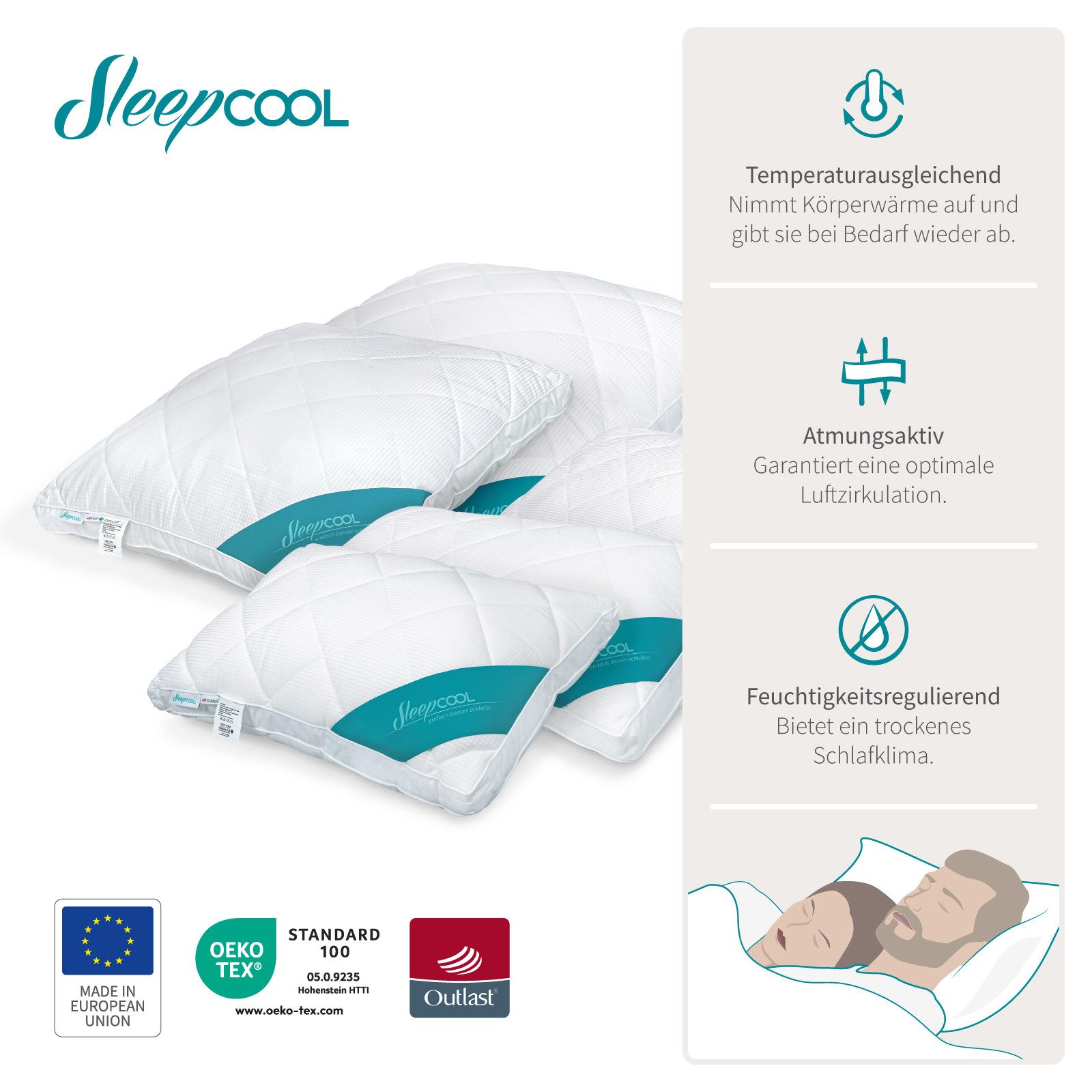 SleepCOOL Kopfkissen Kopfkissen für optimale Temperatur – Kein Schwitzen, k günstig online kaufen