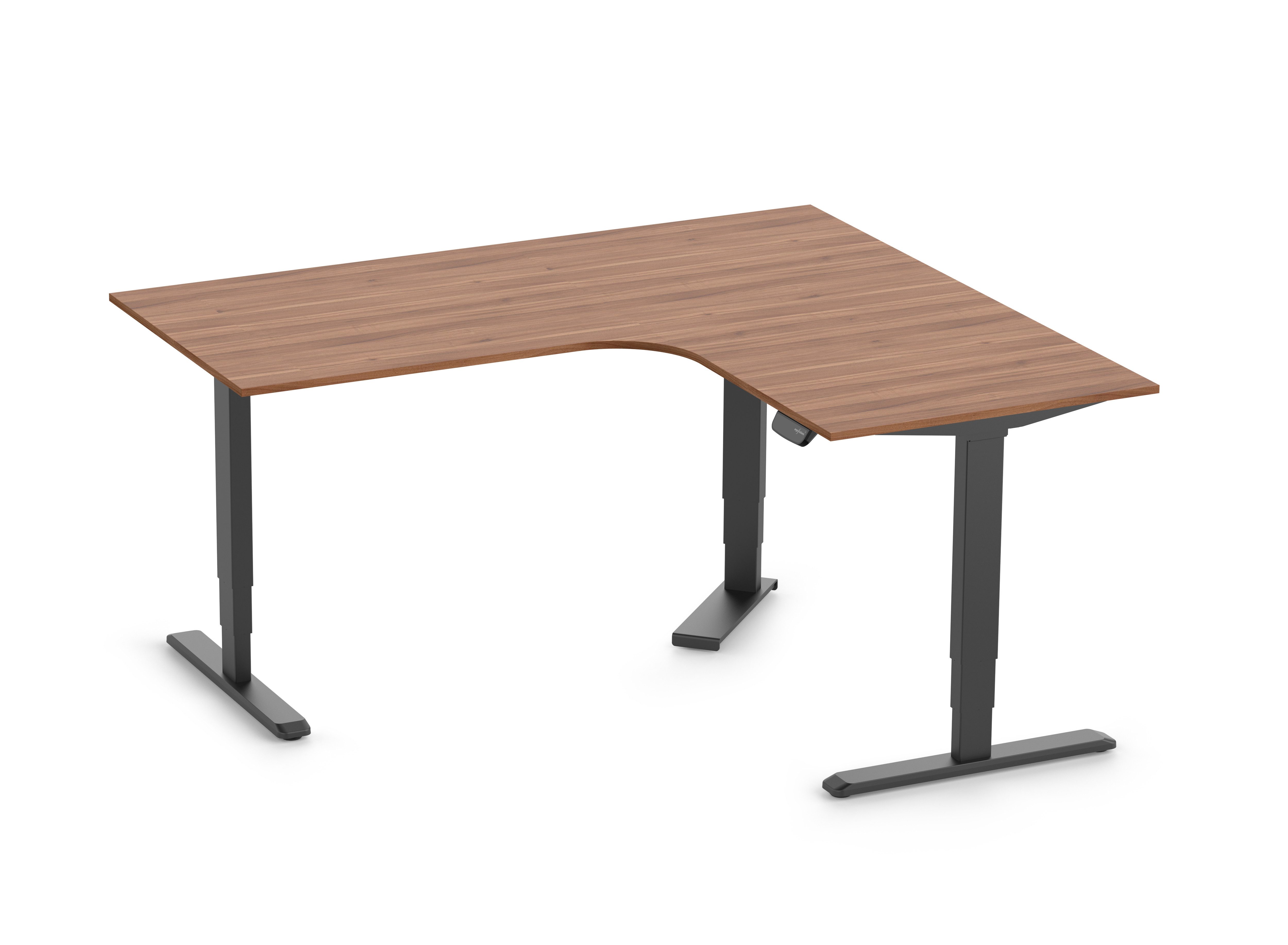 Ergolutions Schreibtisch PRIMUS elektrisch höhenverstellbarer Eckschreibtisch, 180 kg Traglast / Leise / Timer / Memory / Kollisionssensor