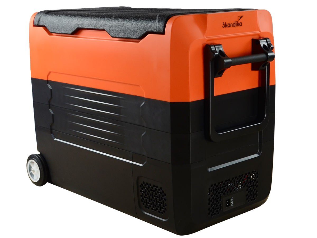 Elektrische Kühlbox Auto-Gefrierbox 55 L, Camping Kompressor Kühlschrank mit Trennwand