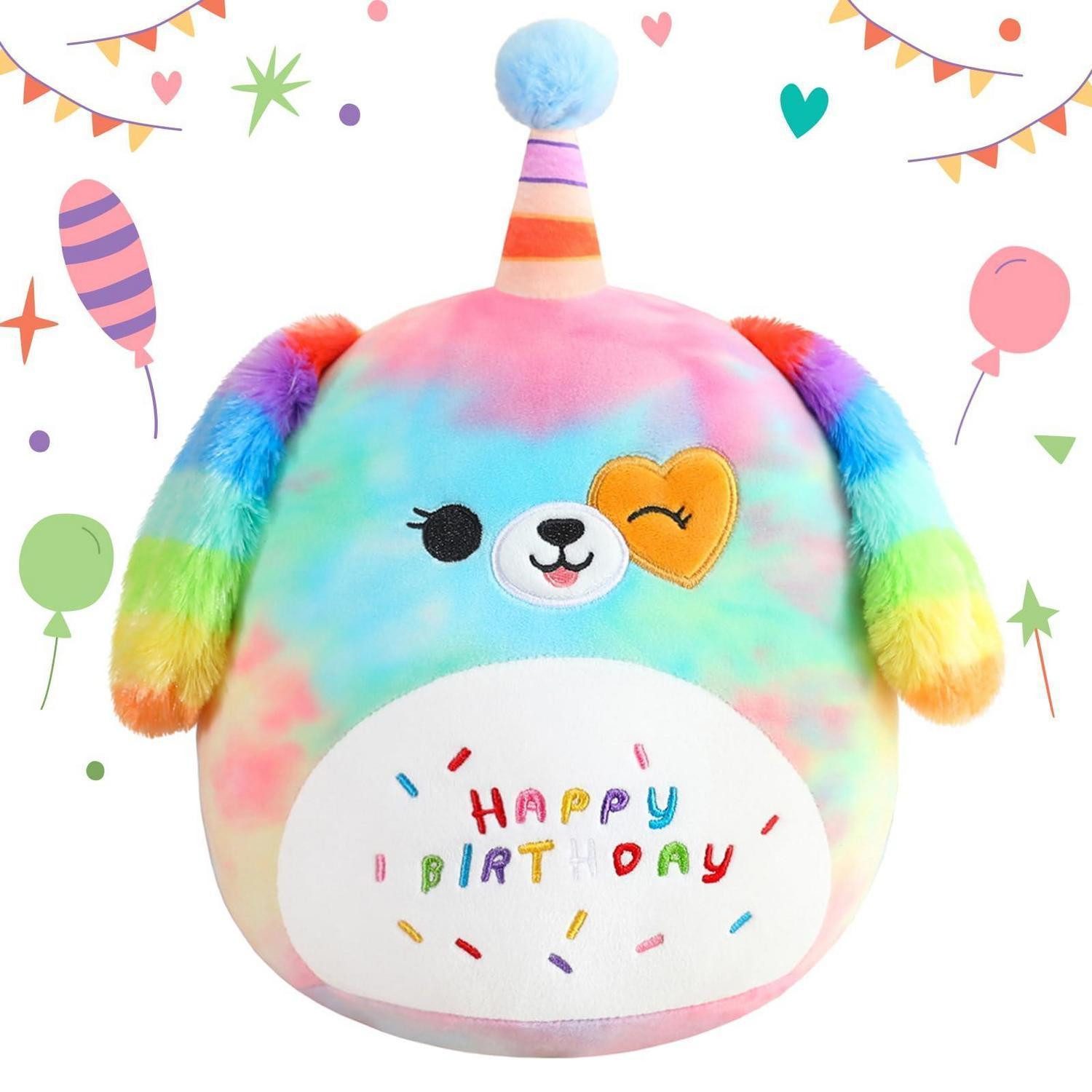 LuxusKollektion Kuscheltier Plüschtier Hund Einhorn Plüschkissen Kinder 35cm Rainbow Dog 35CM
