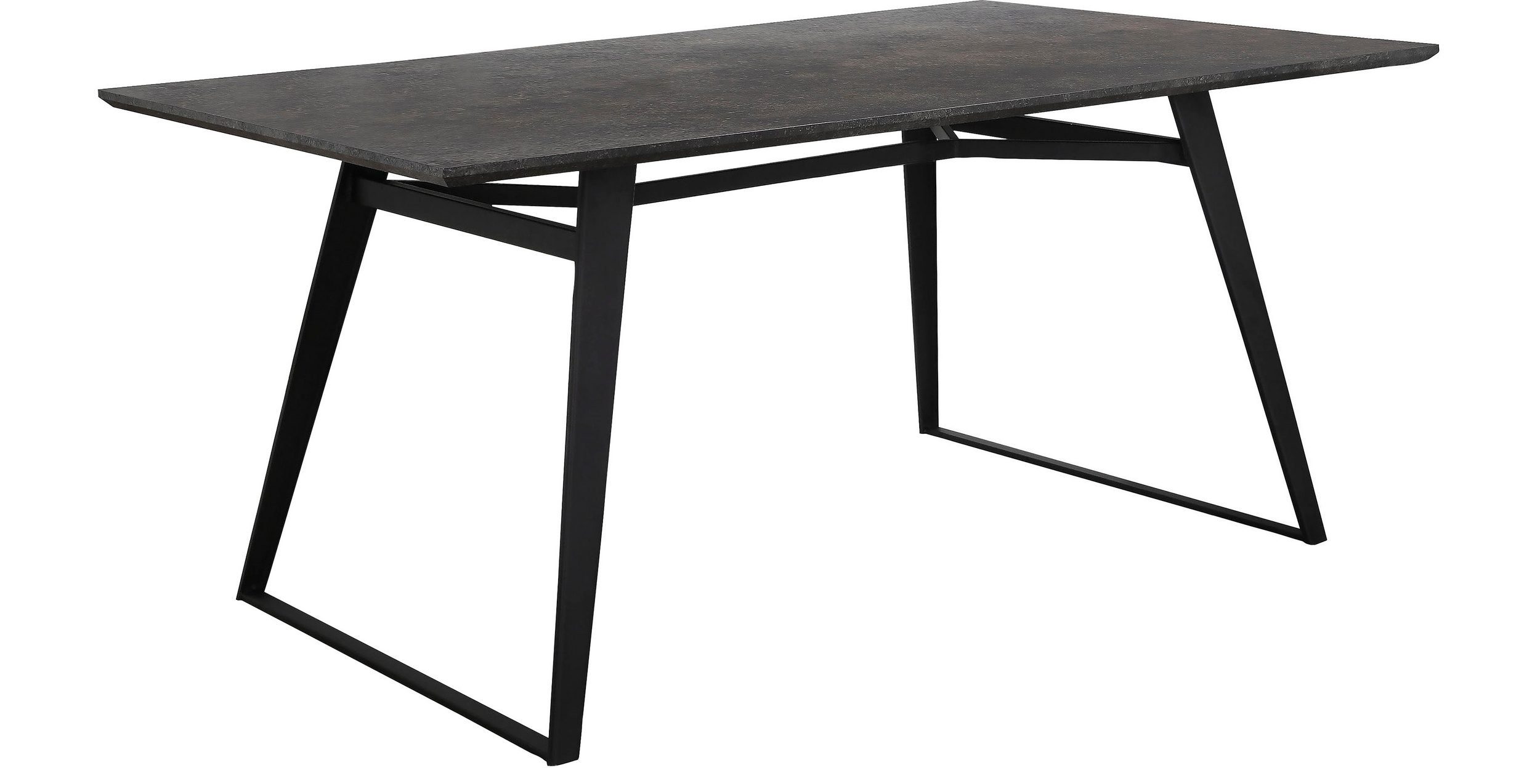 loft24 Esstisch Fiji, Tischplatte in Beton Optik, Metallgestell, Breite 120 cm
