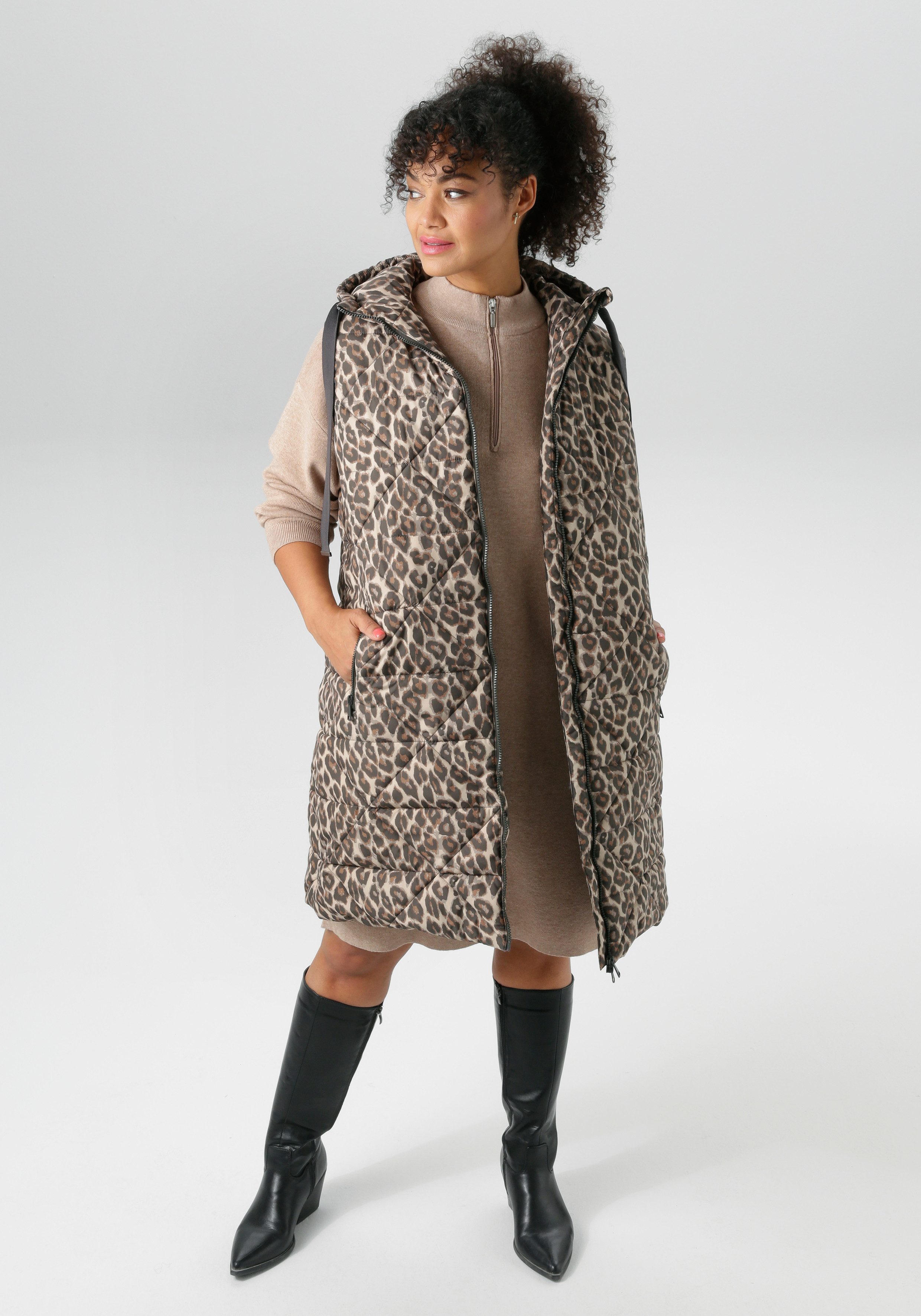 Aniston PLUS Steppweste im aktuellen Leoprint - NEUE KOLLEKTION günstig online kaufen