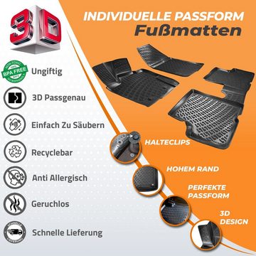 Trimak Auto-Fußmatte VW iD 4, Trimak Autofußmatten kompatibel mit VW ID.4 Auto Allwetter Gummimatten