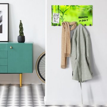 DEQORI Kleiderhaken 'Grüne Bambushalme', Glas Garderobe Paneel magnetisch beschreibbar