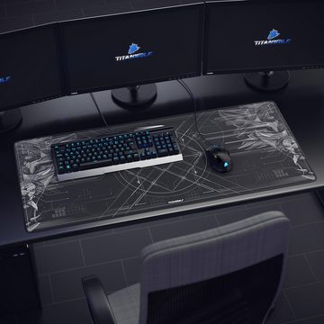 Titanwolf Gaming Mauspad, XXL, glattes Stoffgewebe, Speed Mousepad 900 x 400mm große Fläche