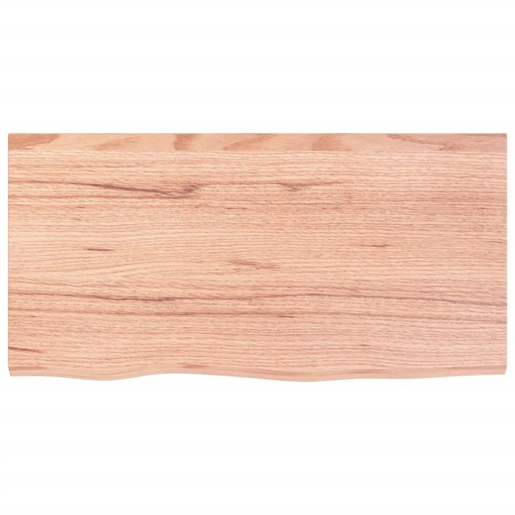 vidaXL Waschtischplatte Waschtischplatte Hellbraun 80x40x(2-4) cm Massivholz Behandelt