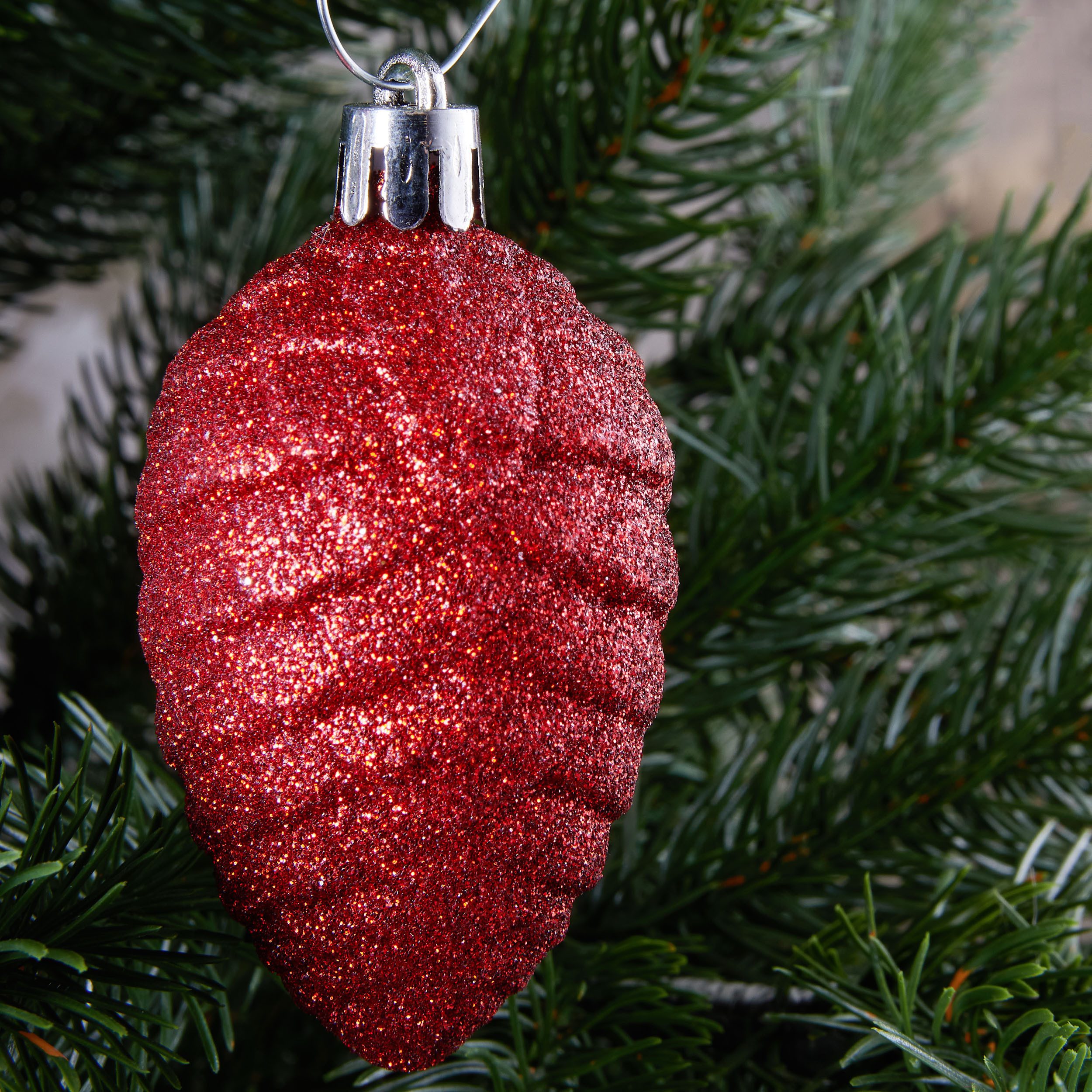 BRUBAKER Weihnachtsbaumkugel 50 -tlg. Premium Christbaumschmuck - Weihnachtskugel Set (50 St), Glitzer Kugeln, Schneeflocken, Eiszapfen und Tannenzapfen Baumsch – Bild 5 von 5