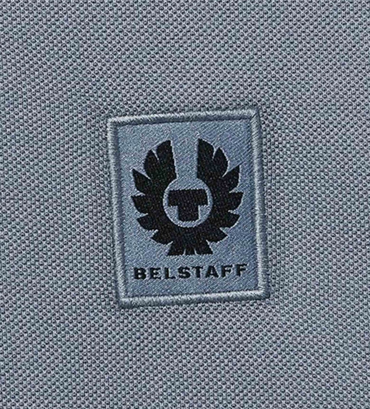 Belstaff Poloshirt Herren Retro Patch Regular Comfort Fit Baumwollpiqué Gestickter Phönix-Aufnäher, Rippkragen und bündchen