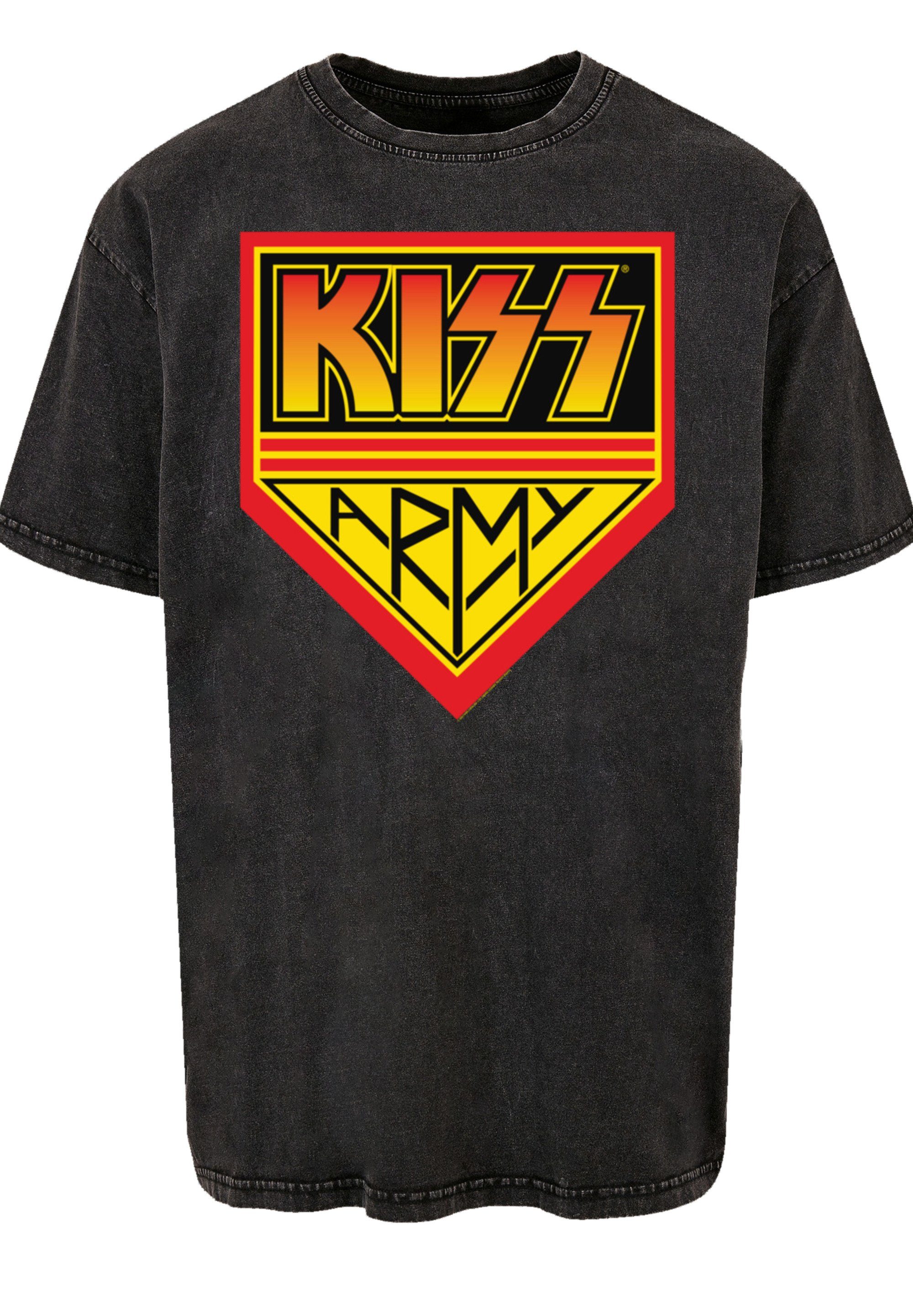 Logo T-Shirt schwarz Off F4NT4STIC Qualität, Musik, Premium Kiss Army Rock Rock Band By