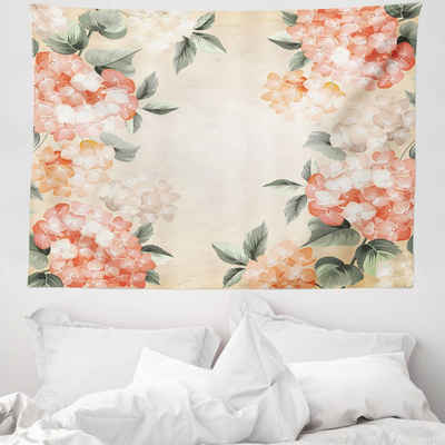 Wandteppich aus Weiches Mikrofaser Stoff Für das Wohn und Schlafzimmer, Abakuhaus, rechteckig, Blumen Blooming Hydrangea Blumen