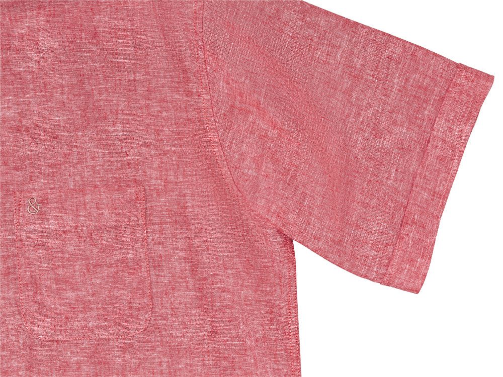 HENSON&HENSON Kurzarmhemd aus weichem Leinen-Baumwoll-Mix