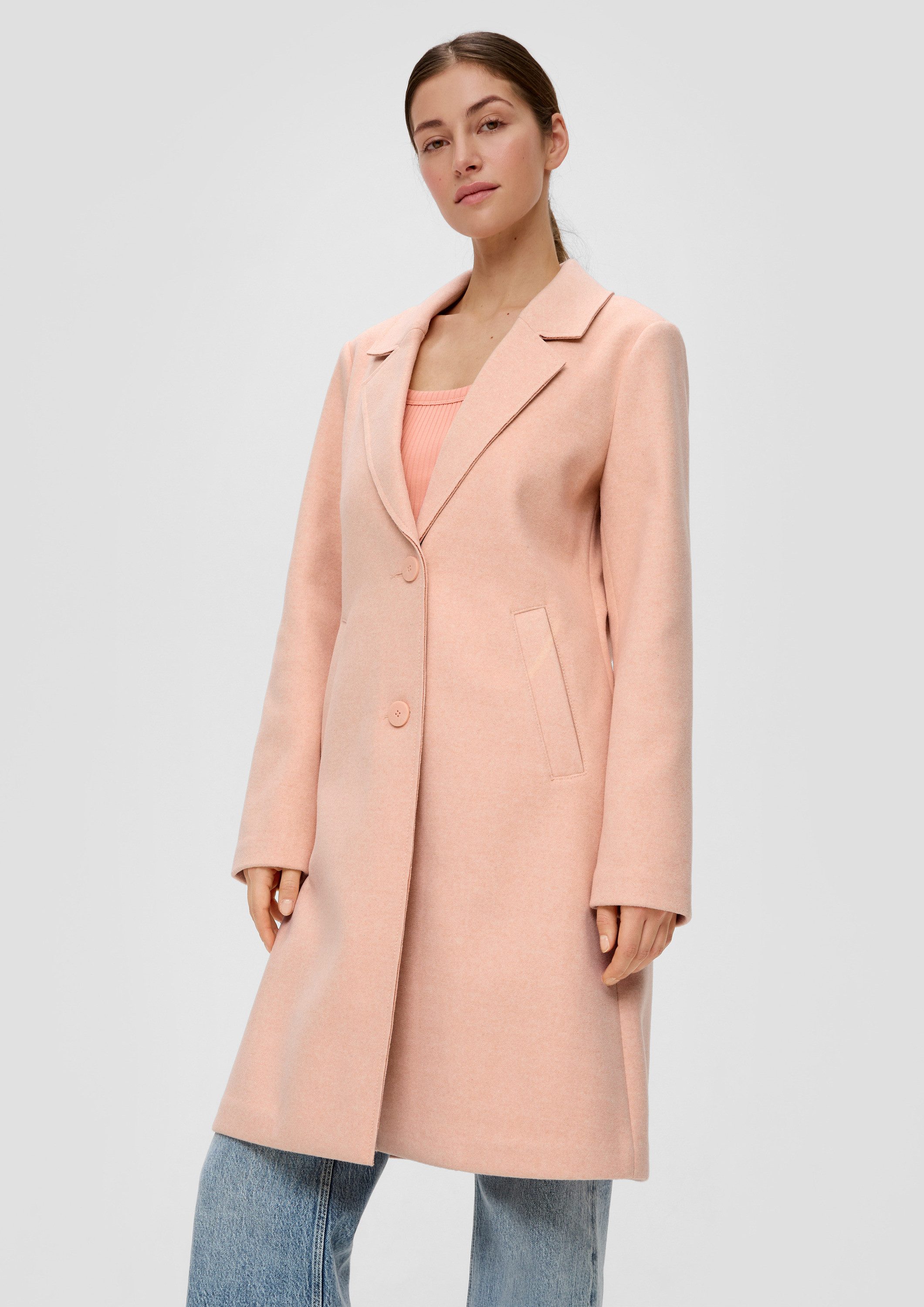 QS Funktionsmantel Outdoor-Mantel Mantel in Woll-Optik