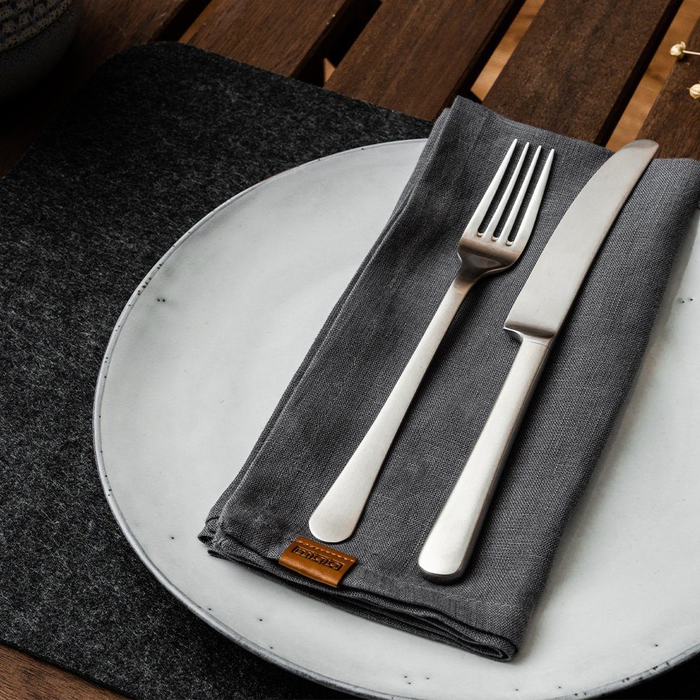 Miqio Stoffserviette 6 er Set Leinenservietten 6 Stoffservietten 45 x 45 cm, (6 St), Schadstoffgeprüft. Ökotex zertifiziert.