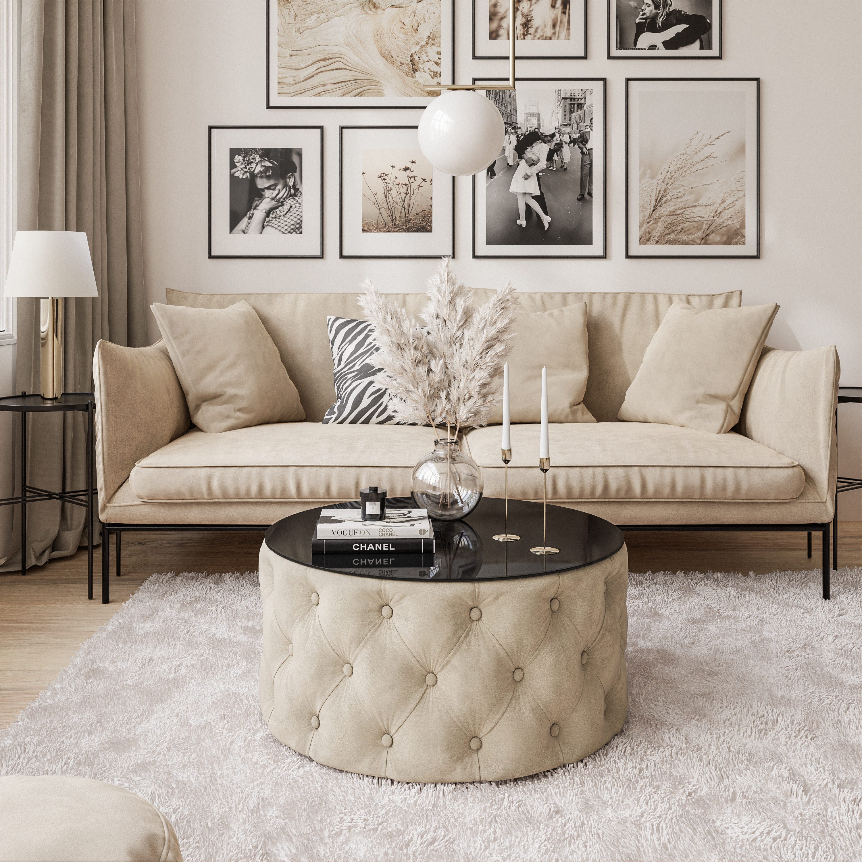 Lookway Couchtisch CHESTERFIELD 70 cm runder günstig online kaufen