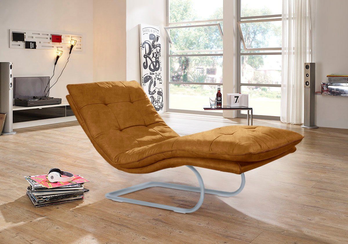 W.SCHILLIG Relaxliege daily dreams, in Waffelkissen-Optik, wahlweise mit Motor, silber matt, in 2 Breiten
