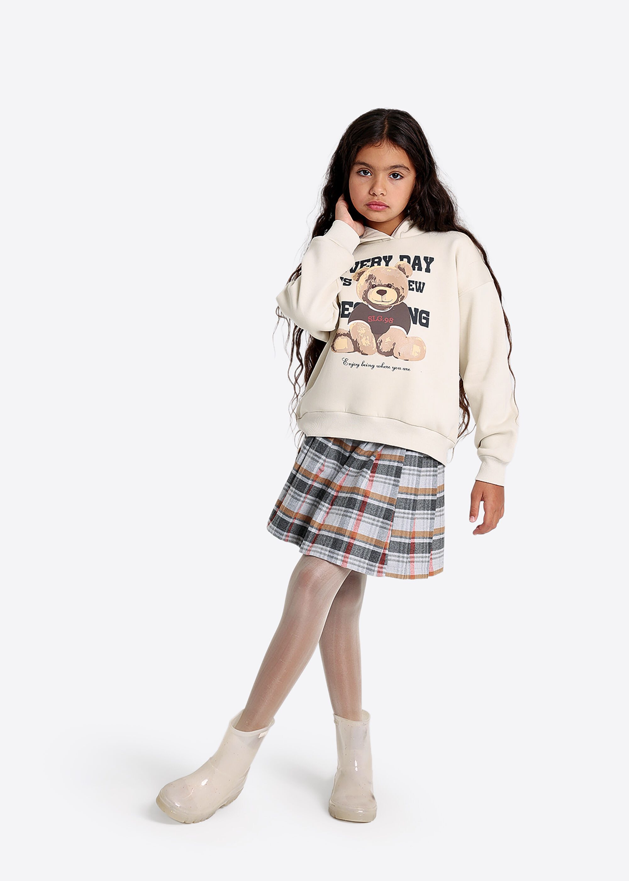 Solang Faltenrock mit Karo-Muster