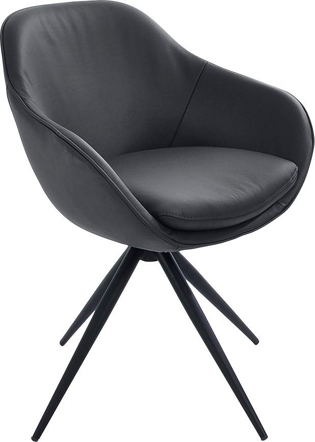 ZOOM, Drehstuhl 4-Fuß Komfort & mit Drehstuhl schwarz aus K+W Wohnen Metall Struktur Gestell