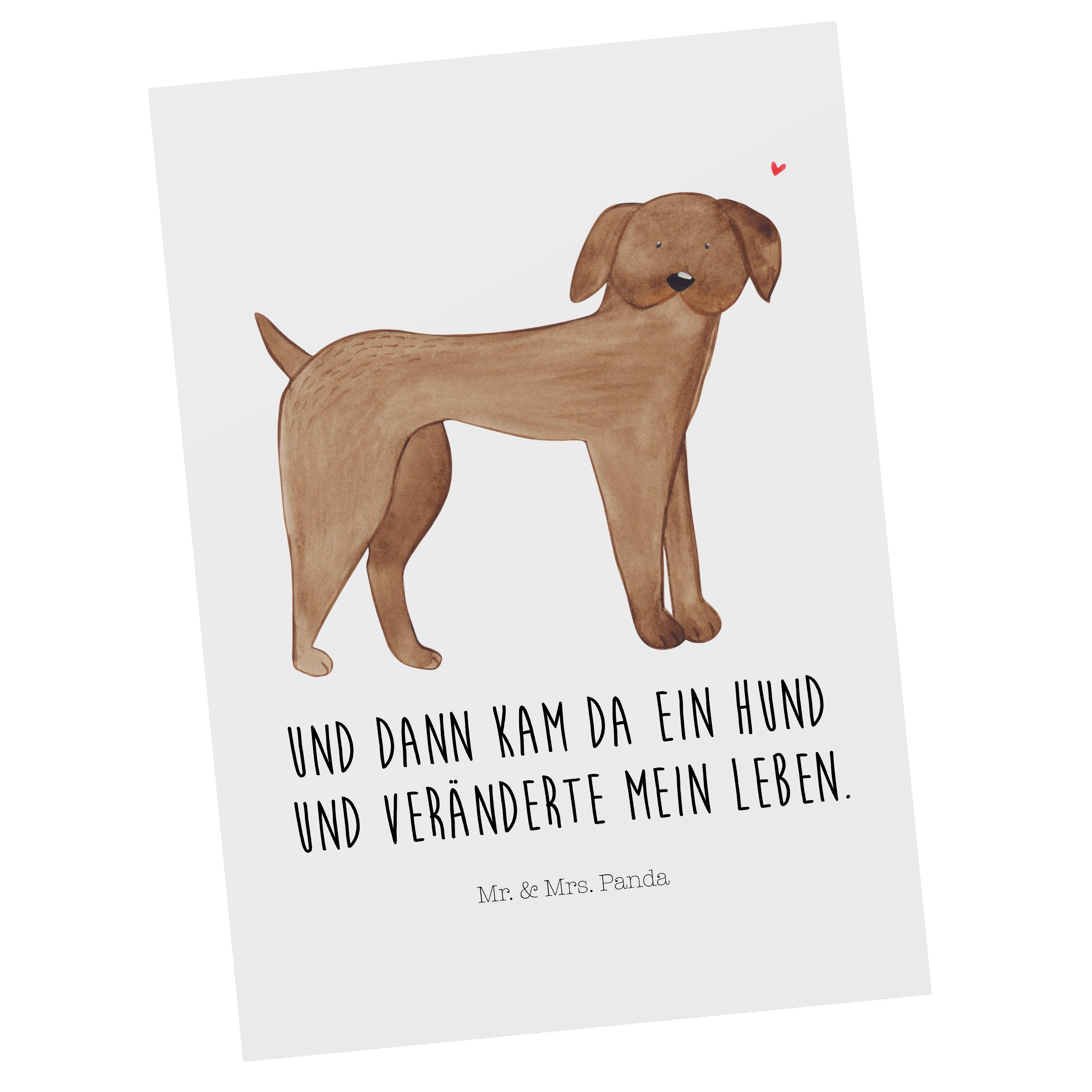 Mr. & Mrs. Panda Postkarte Hund Dogge - Weiß - Geschenk, Herz, Einladungskarte, Hunderasse, Tier | Grußkarten