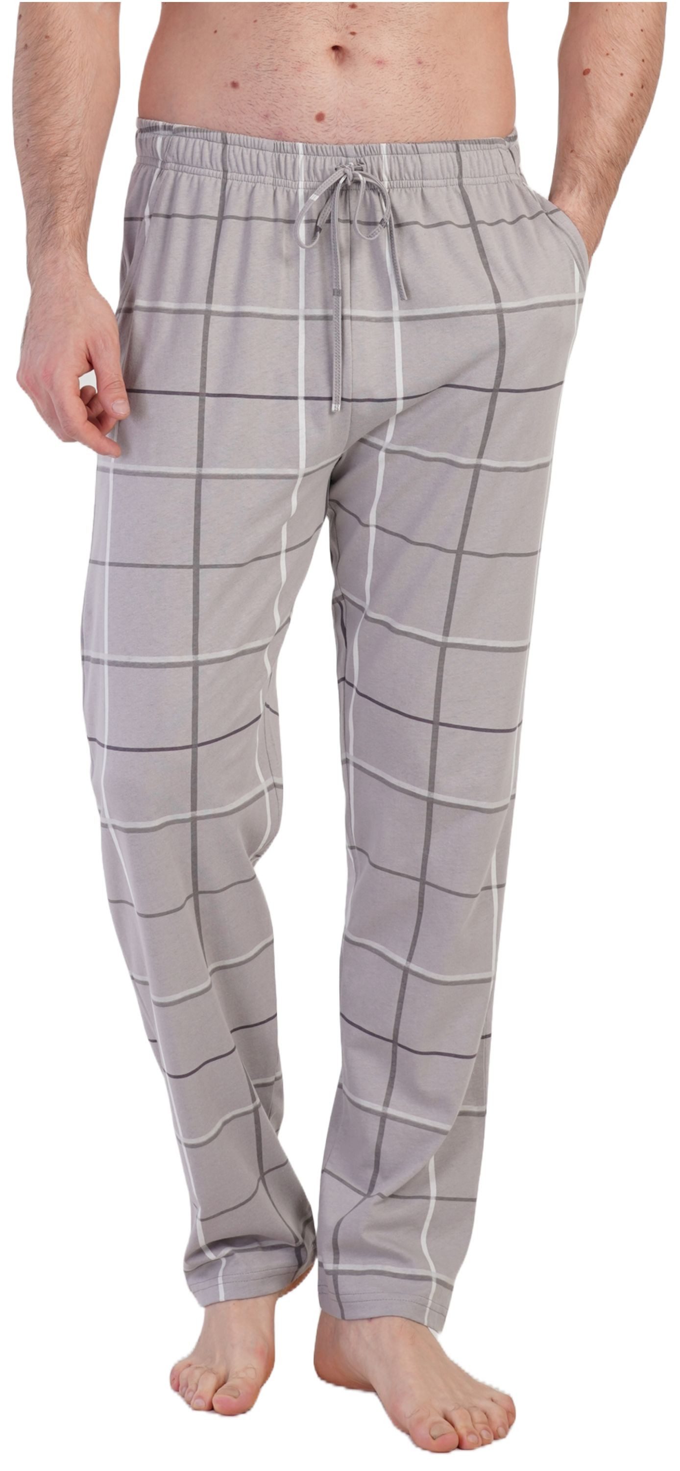 Vienetta Pyjamahose Man (1-tlg., 1-teilig) Herren Schlafhose lang Relaxhose Homewearhose Baumwolle große Größen