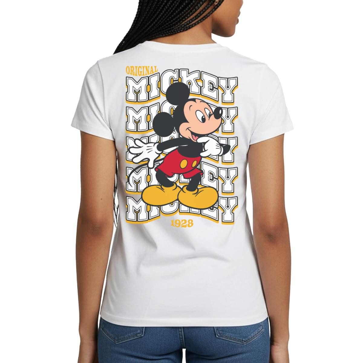Spreadshirt T-Shirt Mickey & Minnie Mickey Mouse Original 1928 Frauen T-Shirt (1-tlg) Slim Fit, fällt klein aus