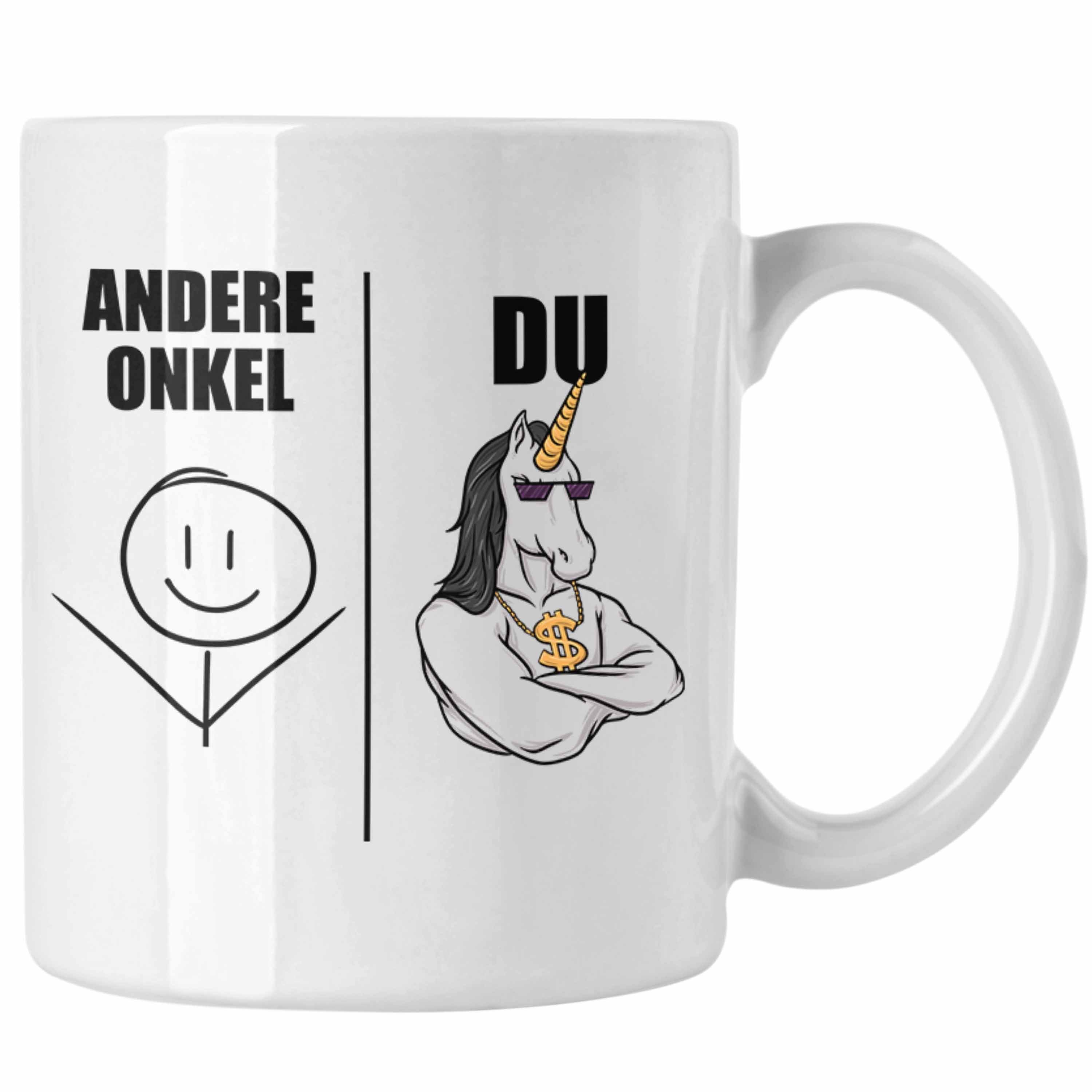 Trendation Tasse Trendation - Bester Onkel Geschenk Tasse Onkel Coole Geschenkidee für Onkel von Nichte oder Neffe Weiss