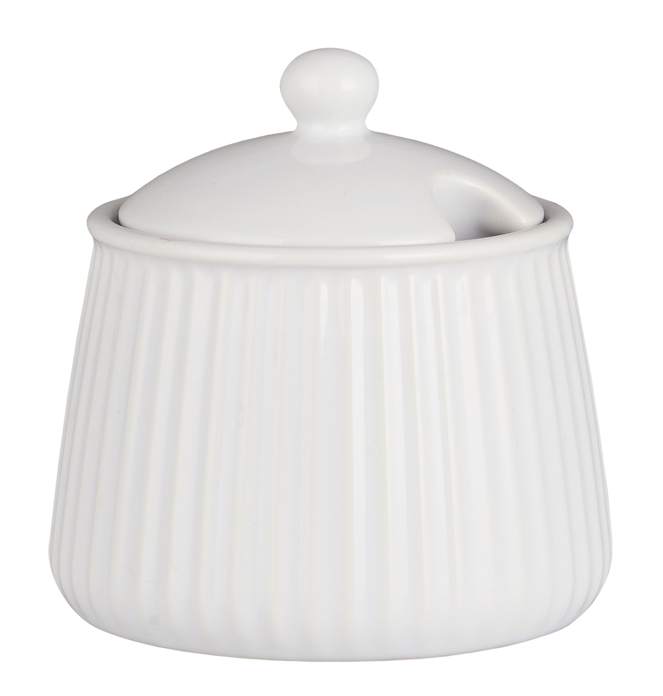 Ib Laursen Milch- und Zuckerset Ib Laursen - Zuckerdose Zuckerschale Mynte Rillen Keramik 2028 Farbe: