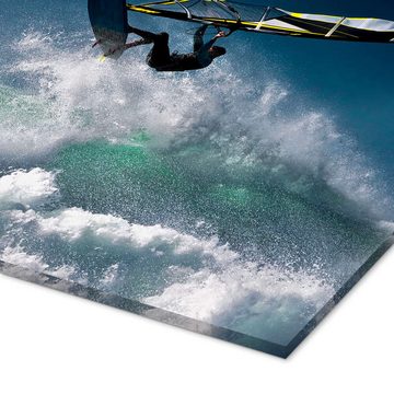 Posterlounge Acrylglasbild Ben Welsh, Windsurfer in der Luft, Badezimmer Maritim Fotografie