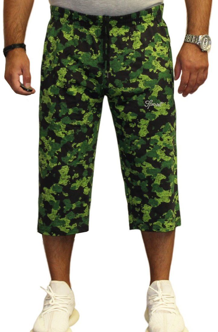 Banco Longbermudas Banco Herren Freizeithose Sommer Grün CAMOUFLAGE Lange Bermuda Short