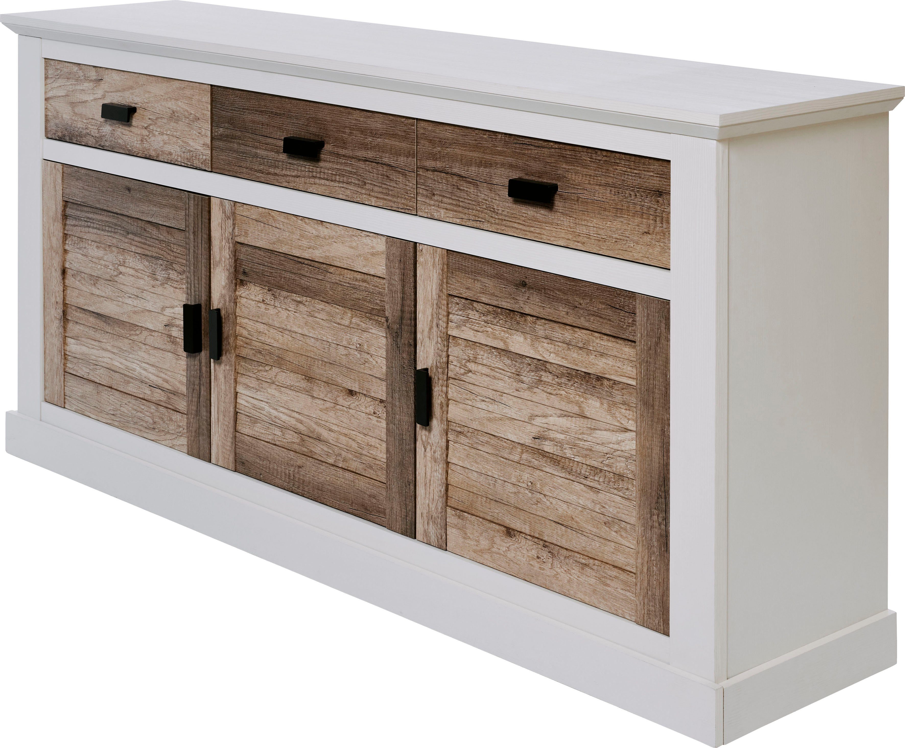 Jahnke Sideboard HAMPTON SB 160 (1 St), Sideboard, Landhausstil, 3 Schubladen und 3 Türen, Breite ca. 160 cm