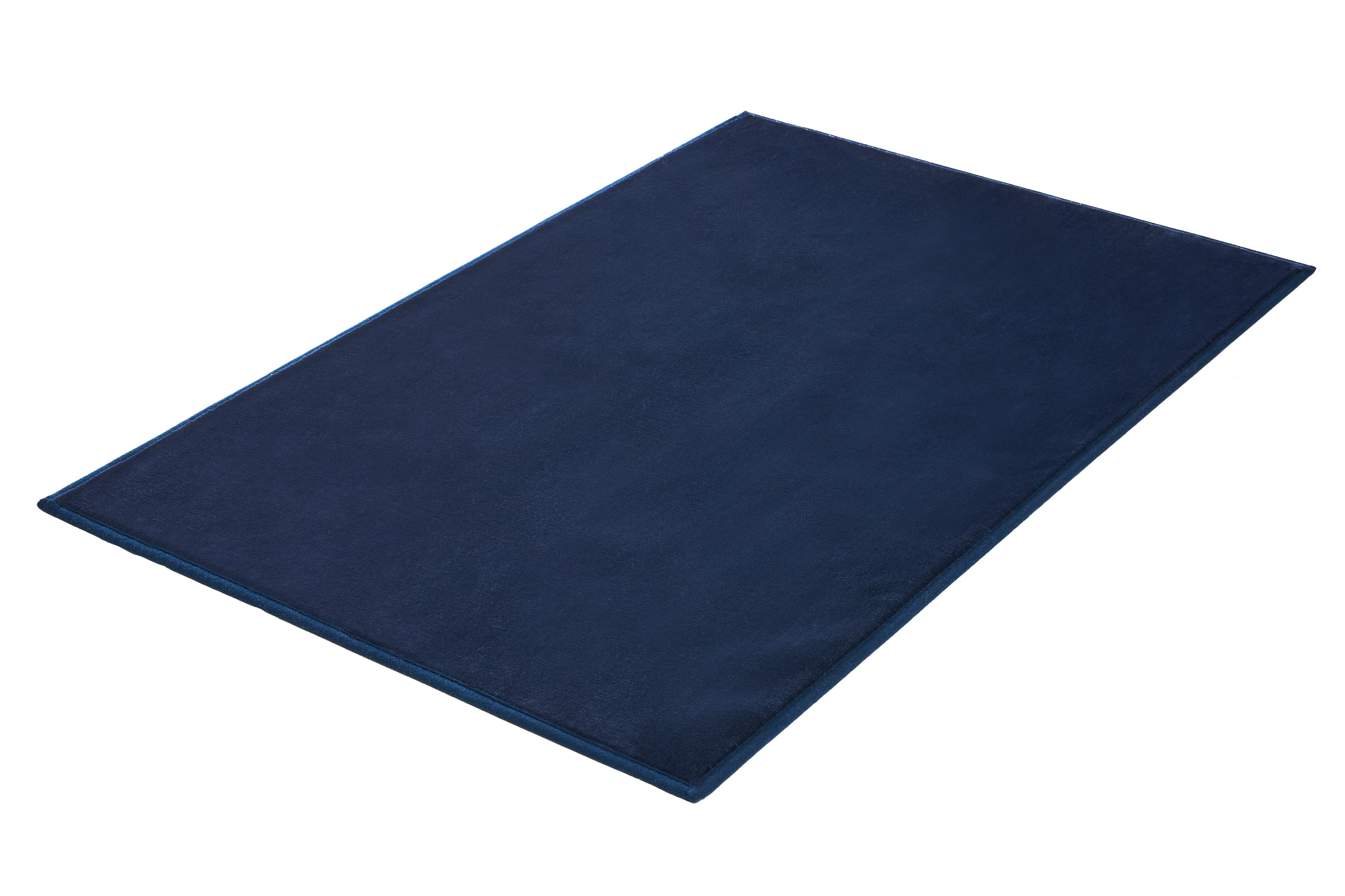 Kleine Wolke Badematte »Velvet«, Badvorleger, Badezimmer Teppich, Höhe 5 mm, rutschhemmend beschichtet, fußbodenheizungsgeeignet, Polyester, rechteckig, Badteppich, Uni Farben, Samt-Optik, leichter Schimmer