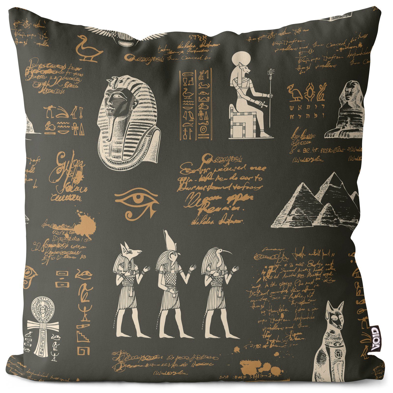 Gizeh Hyroglyphen Reise Symbol Stück), Urlaub Tutanchamun Sphinx Sofa-Kissen Katze Pyramiden Zivilisation Kairo VOID Kissenbezug, (1 Pharao Archäologie Ägypten