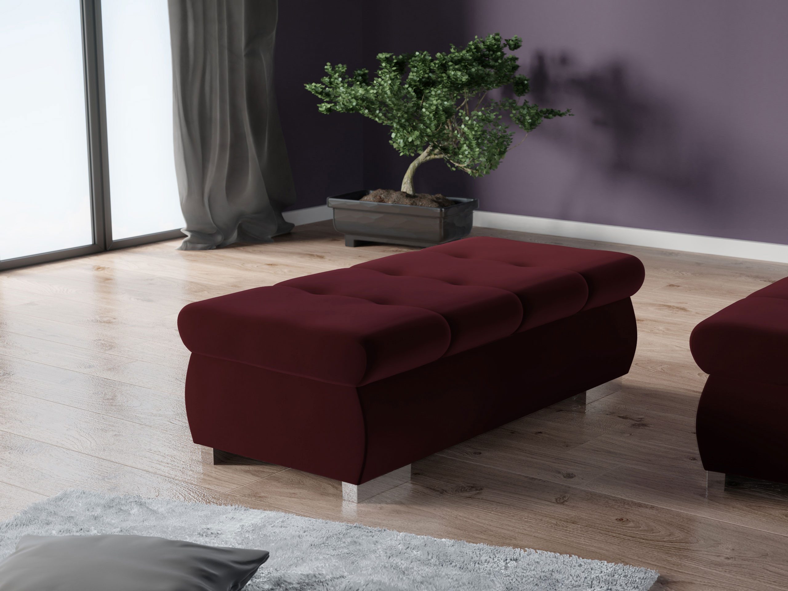 MIRJAN24 Polsterhocker Orkan Groß, Holzkonstruktion, 120x60x39 günstig online kaufen