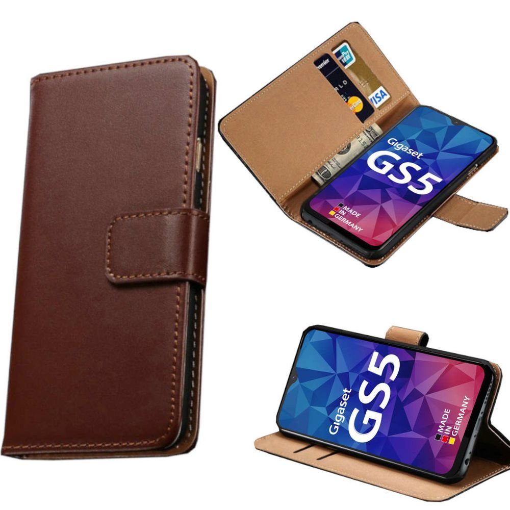 Wigento Handyhülle Für Gigaset GS5 Handy Tasche Wallet Premium Schutz Hülle Case Cover Etuis Neu Zubehör
