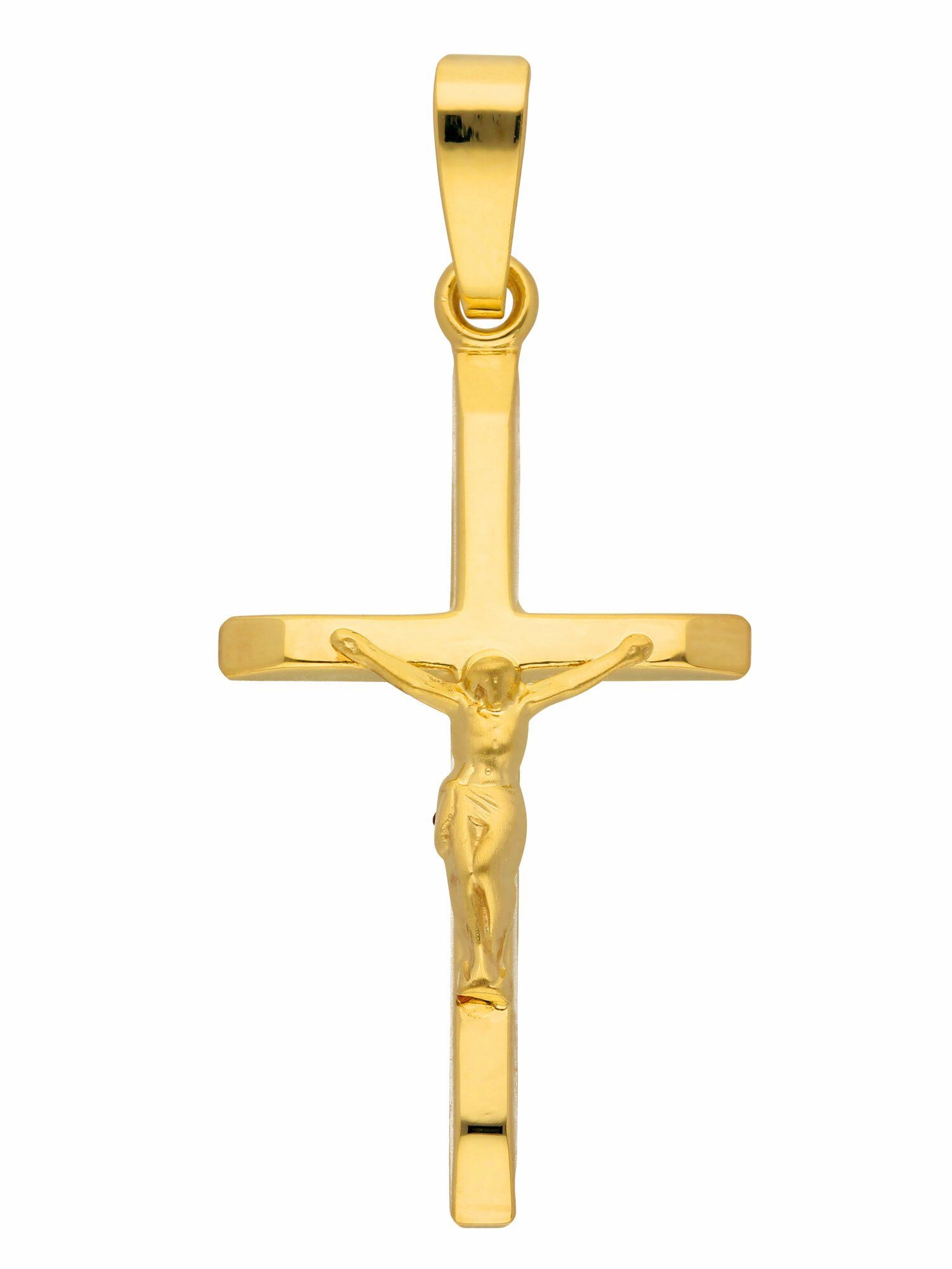Adelia´s Kettenanhänger 375 Gold Kreuz Anhänger Korpus, Goldschmuck für Damen & Herren