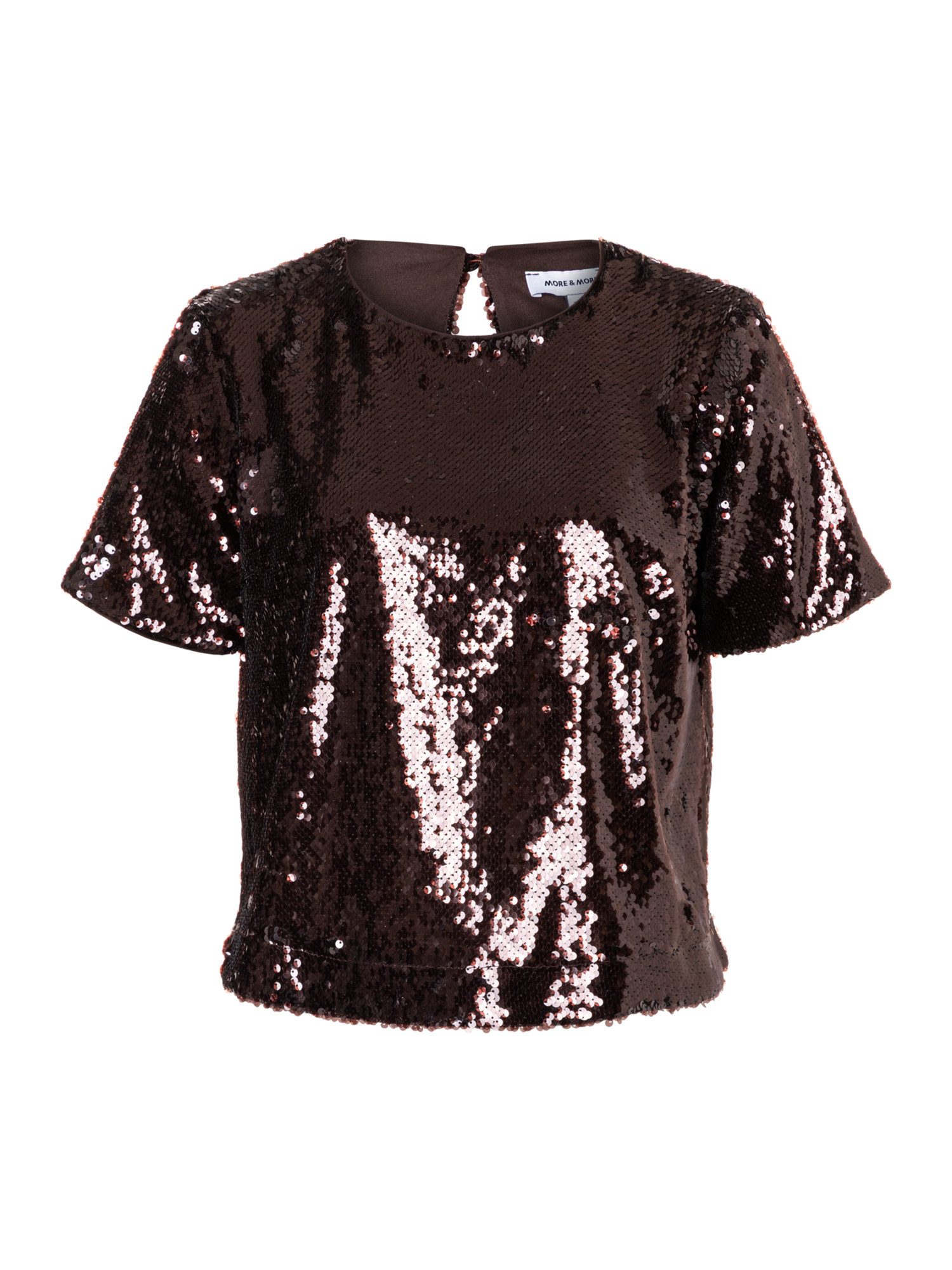 MORE&MORE Kurzarmbluse glitzernde Glam-Partybluse, Pailletten günstig online kaufen