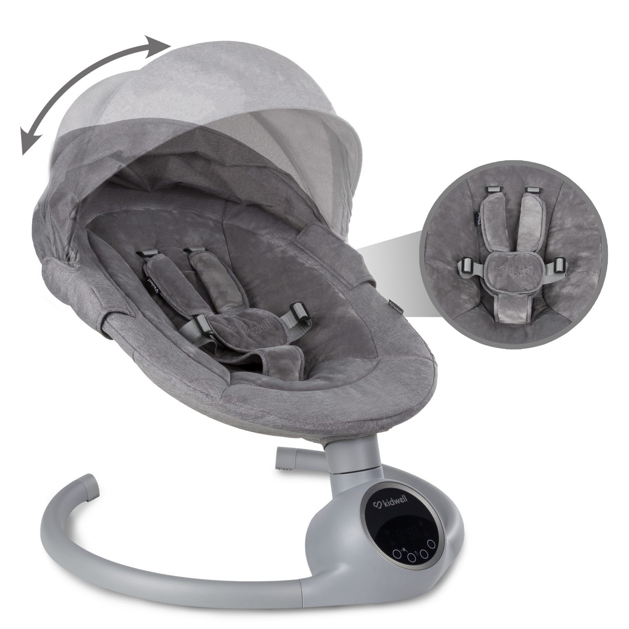 COIL Babywippe Elektrisch Babyschaukel, Multifunktional Babywippe, Schaukel, 5 Schwungstufen, Bluetooth, Musik, 5-Punkt-Gurt, Tuya-Anwendung – Bild 4 von 5