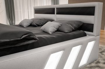 Sofa Dreams Boxspringbett Apollonia Bett Kunstleder Premium Komplettbett mit LED Beleuchtung, mit Matratze, mit Topper, mit LED Beleuchtung